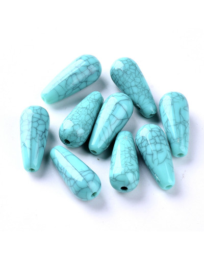 Turquesa (imitación). Gota. 19x8 milímetros. 1,5 mm perforación. 30 unidades aprox.