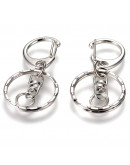 Accesorio para llaveros. Aleación de cobre. Color platino. 50 milímetros, 4 unidades. Accesorio para llaveros. Aleación de cobre. Color platino. 50 milímetros, 4 unidades.