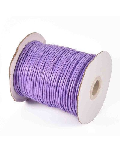 Cordón de poliester encerado. Piel de Serpeinte. Color PURPLE. 2 milímetros de grosor. 3 metros.