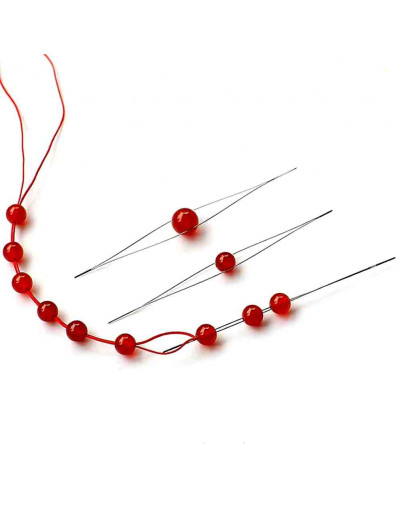 Aguja de chaquira. 12,70 mm largo. 0,24 mm grosor. Set de 4 unidades.