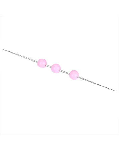 Aguja de chaquira. 12,70 mm largo. 0,24 mm grosor. Set de 4 unidades.