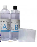 Resina Epoxy. Color cristal. Relación 1:1. 8+8 onzas (470 ml). Incluye accesorios. 1 set.