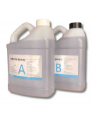 Resina Epoxy. Color cristal. Relación 1:1. 1/2+1/2 galón (3780 ml). Incluye accesorios. 1 set.
