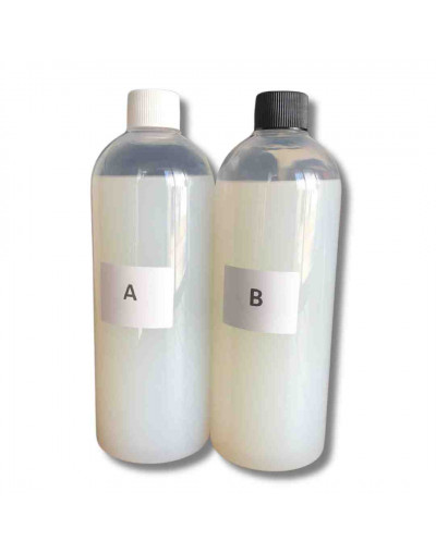 Silicona elaboración moldes. Relación 1:1. 16+16 onzas (950 ml). 1 set.