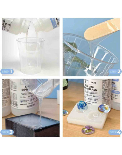 Silicona elaboración moldes. Relación 1:1. 16+16 onzas (950 ml). 1 set.