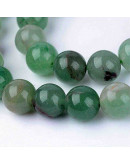 Aventurina. Verde. 12 mm diámetro. 1,2 mm perforación. 35 unidades hilo aproximado. 1 hilo.