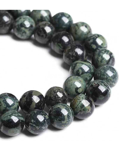 Jásper Kambaba. 10 mm diámetro. 1 mm perforación. 35 unidades hilo aproximado. 1 hilo.