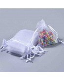 Bolsa de regalo. Color blanco. Cierre con cordón. 70x50 milímetros. 10 unidades. Bolsa de regalo. Color blanco. Cierre con cordón. 70x50 milímetros. 10 unidades.