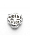 Leopardo (2). Aleación+Zirconia. Color Platino. 11x11,5x6 milímetros. 1,4 mm perforación. 1 unidad. Leopardo (2). Aleación+Zirconia. Color Platino. 11x11,5x6 milímetros. 1,4 mm perforación. 1 unidad.