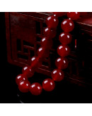 Calcedonia. DARK RED. 06 milímetros diámetro. 1 mm perforación. 60 uds hilo aprox. 1 hilo.