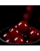 Calcedonia. DARK RED. 06 milímetros diámetro. 1 mm perforación. 60 uds hilo aprox. 1 hilo.