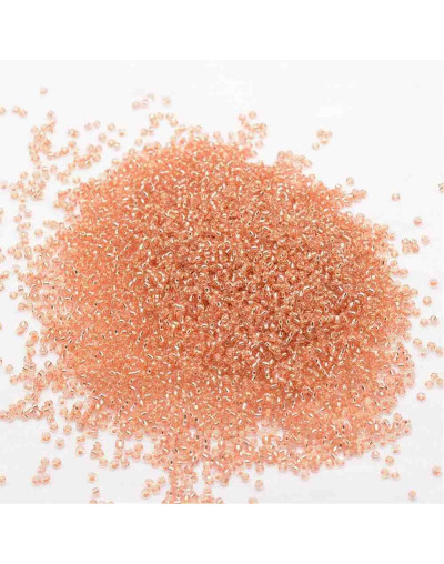 Cristal Línea Plateada. PEACH. 4 milímetros.1,50 mm perforación. 40 gramos. 390 uds. aprox.