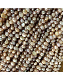 Perla natural de río. Forma irregular. Floral Tornasol. 4~6x4~6 mm. 0,5 mm perforación. 60 uds hilo.