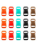 Hebilla TipTop. Plástico. Varios colores. 29x15x6 mm. 11x3,5 mm agujero. 10 set.