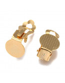 Pin aretes Clip-On. Acero inoxidable. Color dorado. 9,8 mm bandeja. 16x10x7 mm. 2 uds. Pin aretes Clip-On. Acero inoxidable. Color dorado. 9,8 mm bandeja. 16x10x7 mm. 2 uds.