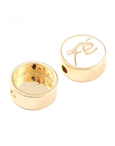 Fé. Aleación de cobre. Baño 18k Gold. 11x4,5 milímetros. 1,8 mm perforación. 1 ud.