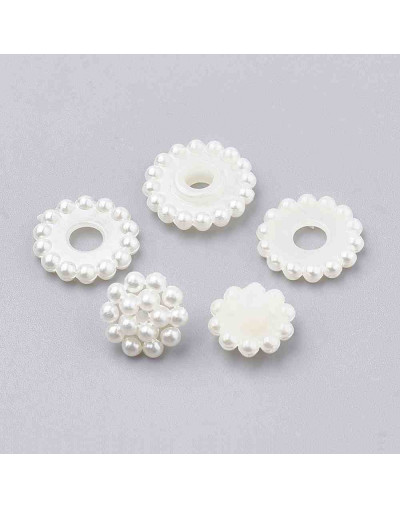 Esfera. Imitación perla. Color Beige. 10 mm diámetro. 1 mm perforación. 30 uds. aprox.