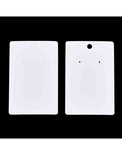 Display Cards. Para collares y aretes. Color blanco. 90x60 milímetros. 20 unidades.