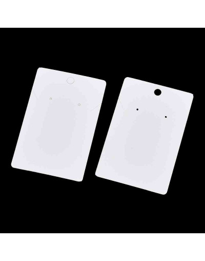 Display Cards. Para collares y aretes. Color blanco. 90x60 milímetros. 20 unidades.