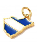 Mapa Nicaragua. Aleación de cobre. Baño 18kGold. 14x11x2 mm. 3 mm arandela. 1 ud. Mapa Nicaragua. Aleación de cobre. Baño 18kGold. 14x11x2 mm. 3 mm arandela. 1 ud.