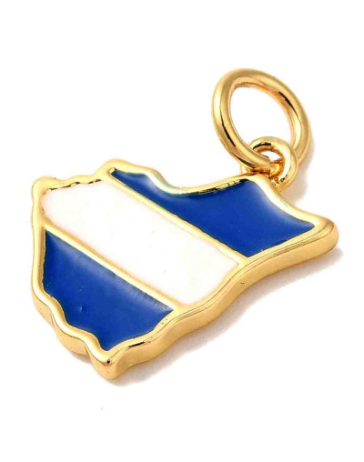 Mapa Nicaragua. Aleación de cobre. Baño 18kGold. 14x11x2 mm. 3 mm arandela. 1 ud. Mapa Nicaragua. Aleación de cobre. Baño 18kGold. 14x11x2 mm. 3 mm arandela. 1 ud.
