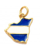 Mapa Nicaragua. Aleación de cobre. Baño 18kGold. 14x11x2 mm. 3 mm arandela. 1 ud. Mapa Nicaragua. Aleación de cobre. Baño 18kGold. 14x11x2 mm. 3 mm arandela. 1 ud.