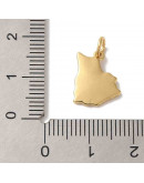 Mapa Nicaragua. Aleación de cobre. Baño 18kGold. 14x11x2 mm. 3 mm arandela. 1 ud. Mapa Nicaragua. Aleación de cobre. Baño 18kGold. 14x11x2 mm. 3 mm arandela. 1 ud.