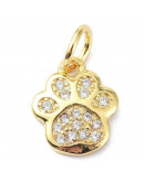 Huella de perro. Aleación + Zirconia. Baño 18kGold. 10x8.5x2 mm. 3 mm arandela. 1 ud. Huella de perro. Aleación + Zirconia. Baño 18kGold. 10x8.5x2 mm. 3 mm arandela. 1 ud.