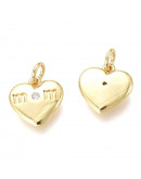 Corazón Mom. Aleación + Zirconia. Baño 18kGold. Color cristal. 11x11x2 mm. 2,5 mm arandela. 1 ud. Corazón Mom. Aleación + Zirconia. Baño 18kGold. Color cristal. 11x11x2 mm. 2,5 mm arandela. 1 ud.