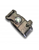 Hebilla TipTop. Plástico. Color negro. Con brújula. 50x25x8 mm. 15x4 mm agujero. 1 set.