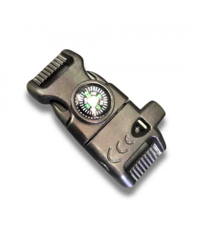 Hebilla TipTop. Plástico. Color negro. Con brújula. 50x25x8 mm. 15x4 mm agujero. 1 set.