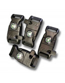 Hebilla TipTop. Plástico. Color negro. Con brújula. 50x25x8 mm. 15x4 mm agujero. 1 set.