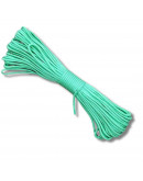 Paracord 550. Núcleo 7 hilos. 4 mm diámetro. VERDE PASTEL. Rollo de 100 pies (30,5 metros).