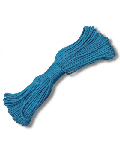 Paracord 550. Núcleo 7 hilos. 4 mm diámetro. AZUL. Rollo de 100 pies (30,5 metros).