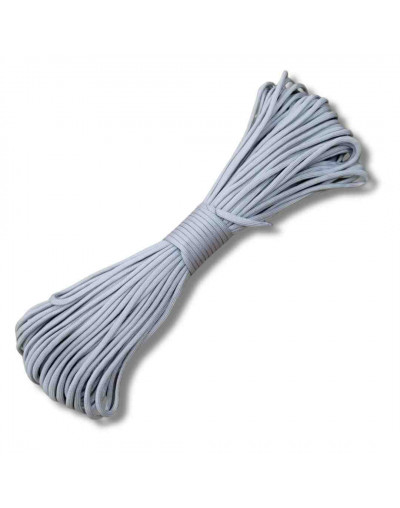 Paracord 550. Núcleo 7 hilos. 4 mm diámetro. GRIS. Rollo de 100 pies (30,5 metros).