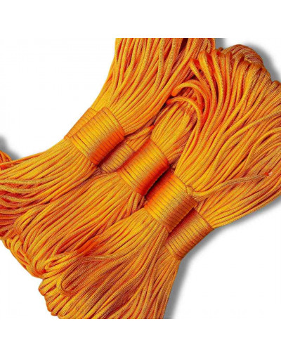 Paracord 550. Núcleo 7 hilos. 4 mm diámetro. NARANJA. Rollo de 100 pies (30,5 metros).