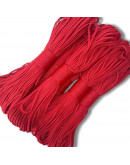 Paracord 550. Núcleo 7 hilos. 4 mm diámetro. ROJO. Rollo de 100 pies (30,5 metros).