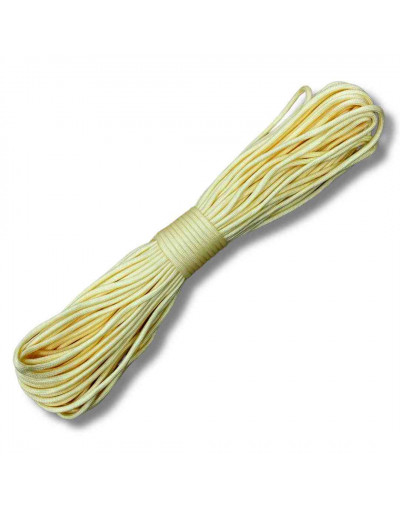 Paracord 550. Núcleo 7 hilos. 4 mm diámetro. CREMA. Rollo de 100 pies (30,5 metros).
