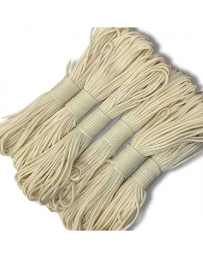 Paracord 550. Núcleo 7 hilos. 4 mm diámetro. BLANCO HUESO. Rollo de 100 pies (30,5 metros).