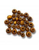 Arce. Color Café Claro. Rondelle. 08 mm diámetro. 2 mm perforación. 50 unidades aproximado.