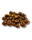 Arce. Color Café Claro. Rondelle. 08 mm diámetro. 2 mm perforación. 50 unidades aproximado.