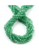 Aventurina Verde. Faceteada. 04 mm diámetro. 0,8 mm perforación. 90 uds hilo aprox. 1 hilo.