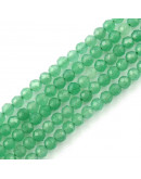 Aventurina Verde. Faceteada. 06 mm diámetro. 1 mm perforación. 60 uds hilo aprox. 1 hilo.