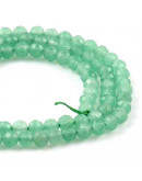 Aventurina Verde. Faceteada. 06 mm diámetro. 1 mm perforación. 60 uds hilo aprox. 1 hilo.