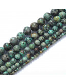 Turquesa Africana Natural. 04 mm diámetro. 0,8 mm perforación. 90 uds hilo aprox. 1 hilo.