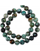 Turquesa Africana Natural. 04 mm diámetro. 0,8 mm perforación. 90 uds hilo aprox. 1 hilo.