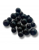 Sándalo. Color Negro. Esfera. 06 mm diámetro. 2 mm perforación. 100 unidades aproximado.