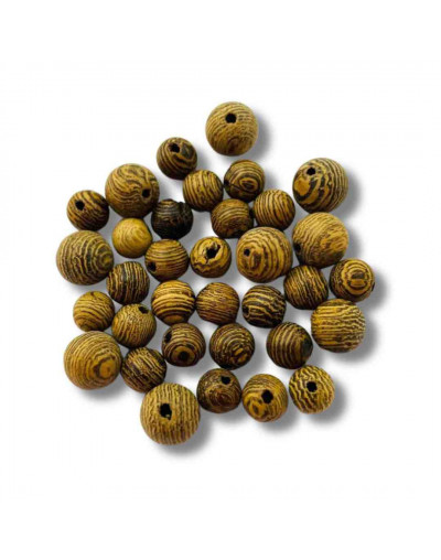 Wenge. Esfera. 06 mm diámetro. 2 mm perforación. 100 unidades aproximado.