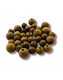 Wenge. Esfera. 06 mm diámetro. 2 mm perforación. 100 unidades aproximado.