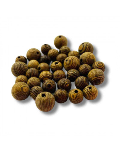 Wenge. Esfera. 08 mm diámetro. 2 mm perforación. 50 unidades aproximado.